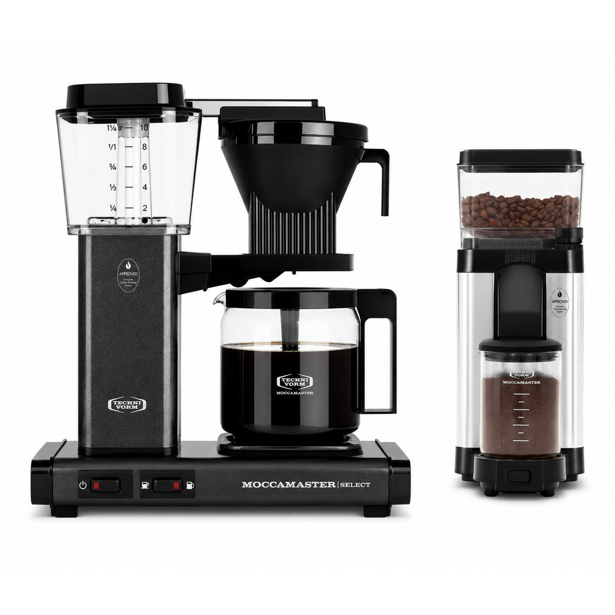 Moccamaster KBGV Select Coffee Maker Stone Grey and KM5 Grinder