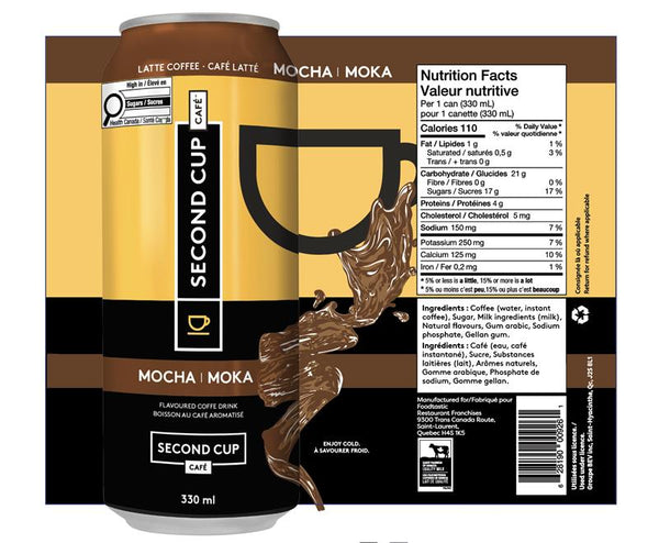 Second Cup Coffee Latte Mocha, 330 ml