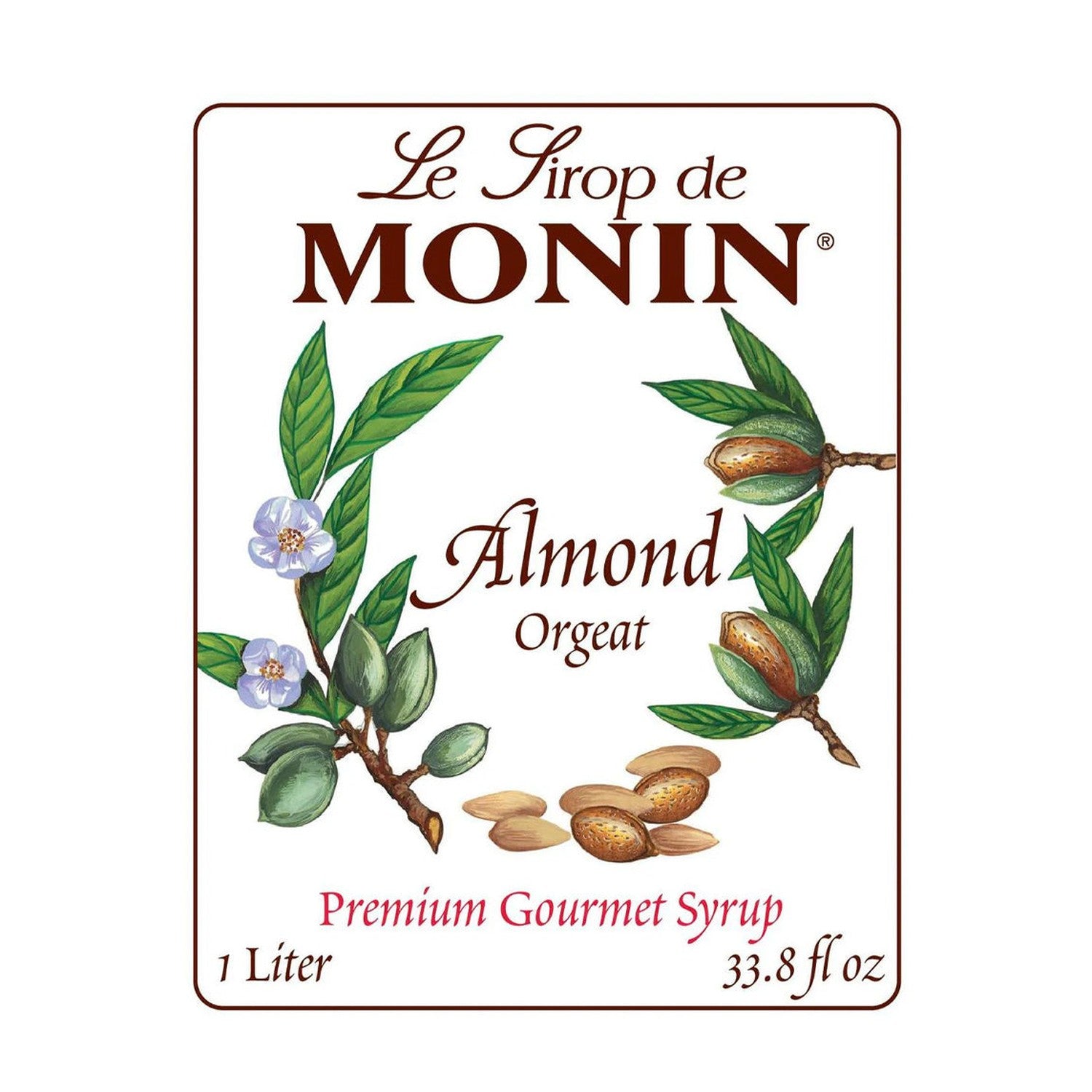 Monin Almond Orgeat Syrup, 1L Bottle
