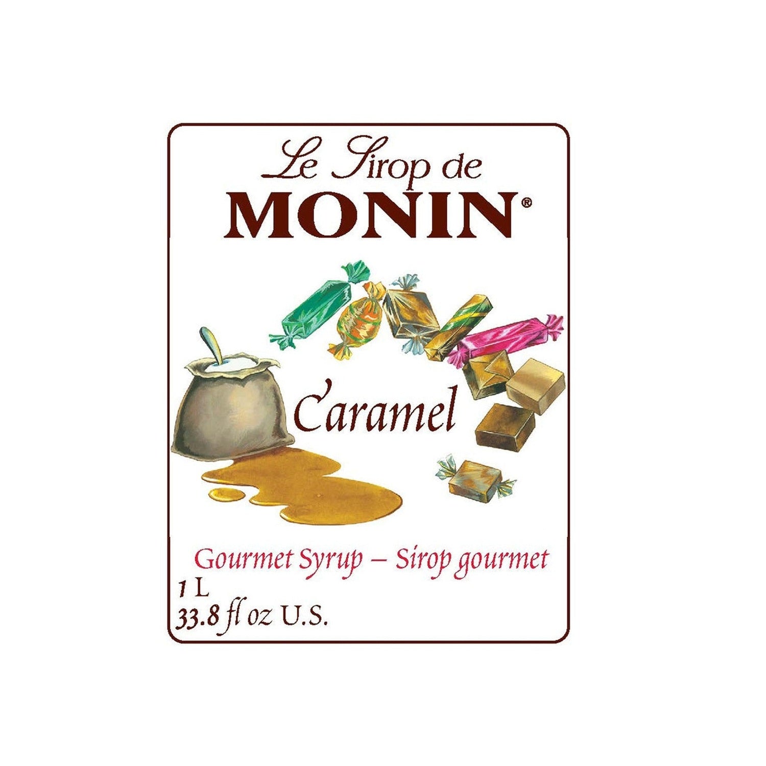 Monin Caramel Syrup, 1L Bottles