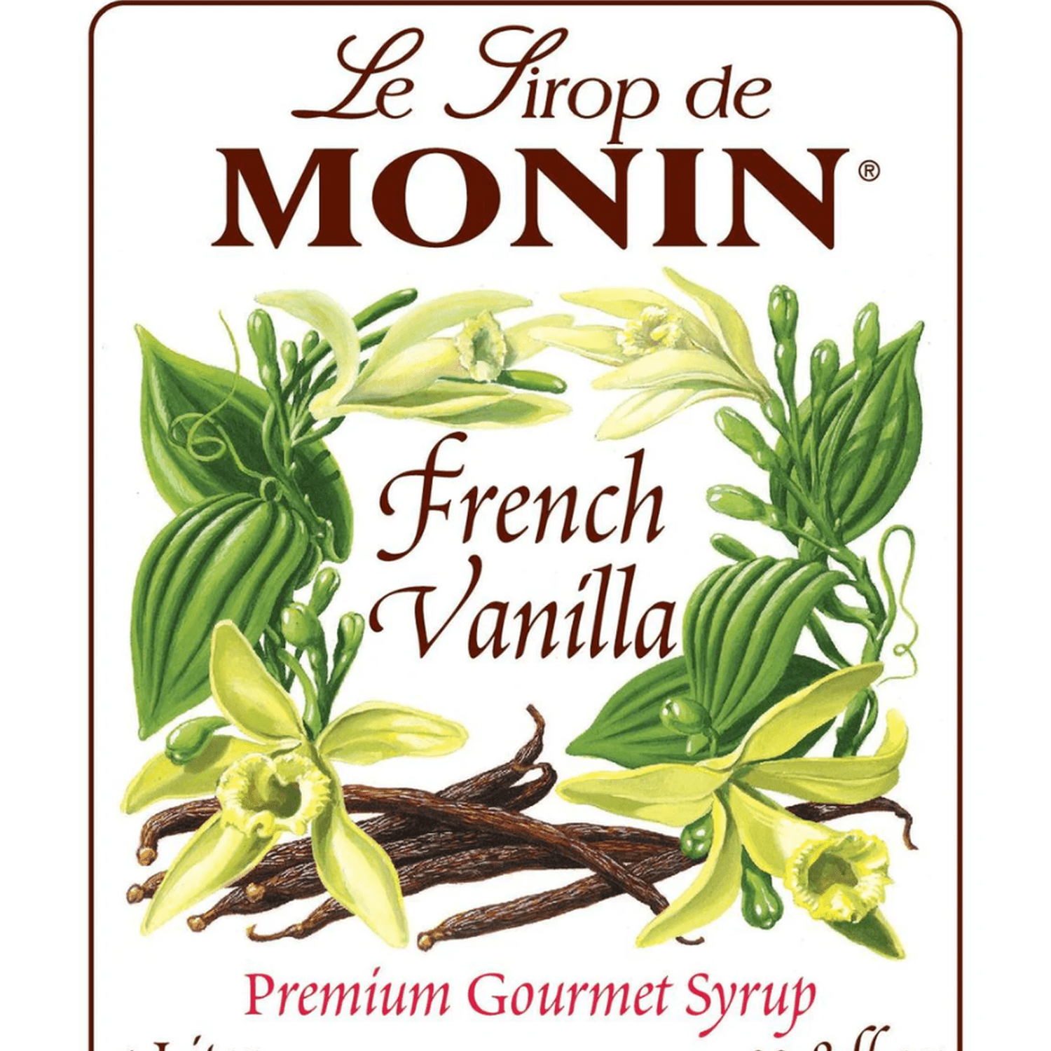 Monin French Vanilla Syrup, 1L Bottle
