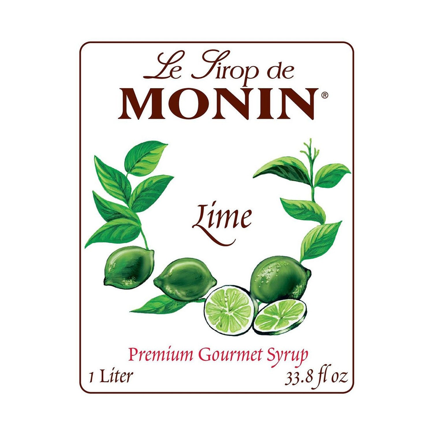 Monin Lime Syrup, 1L Bottle