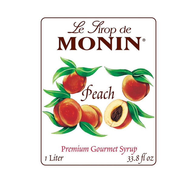 Monin Peach Syrup, 1L Bottle