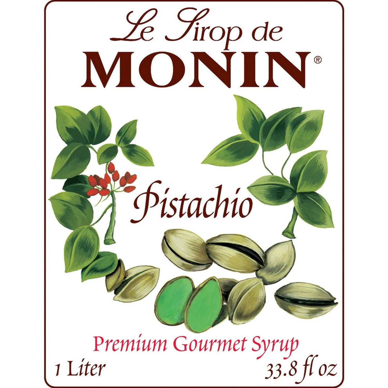 Monin Pistachio Syrup, 1L Bottle