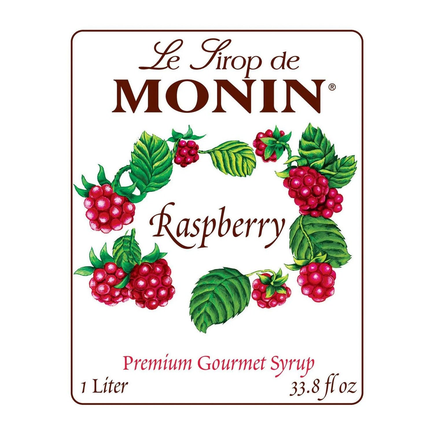Monin Raspberry Syrup, 1L Bottle