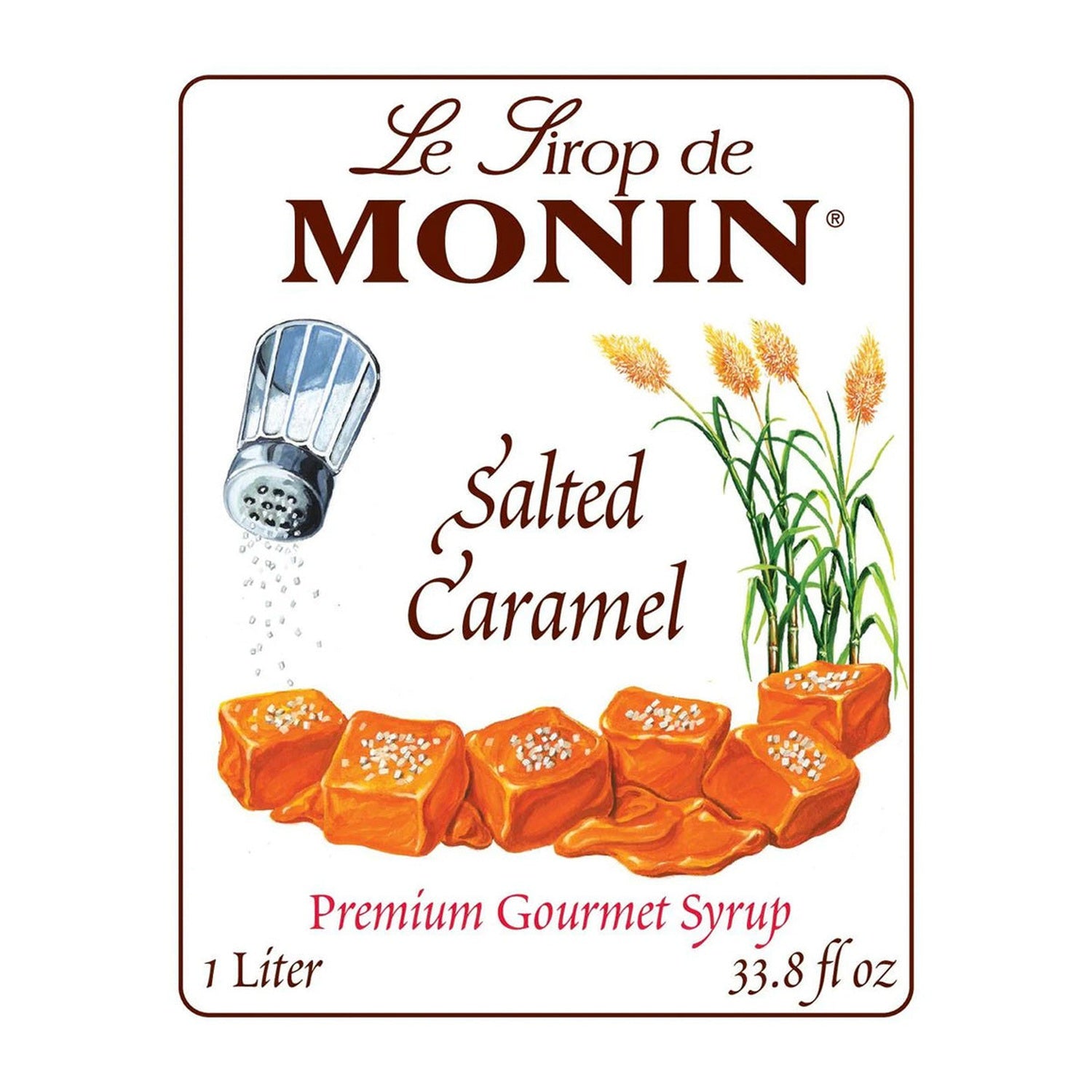 Monin Salted Caramel Syrup, 1L Bottle