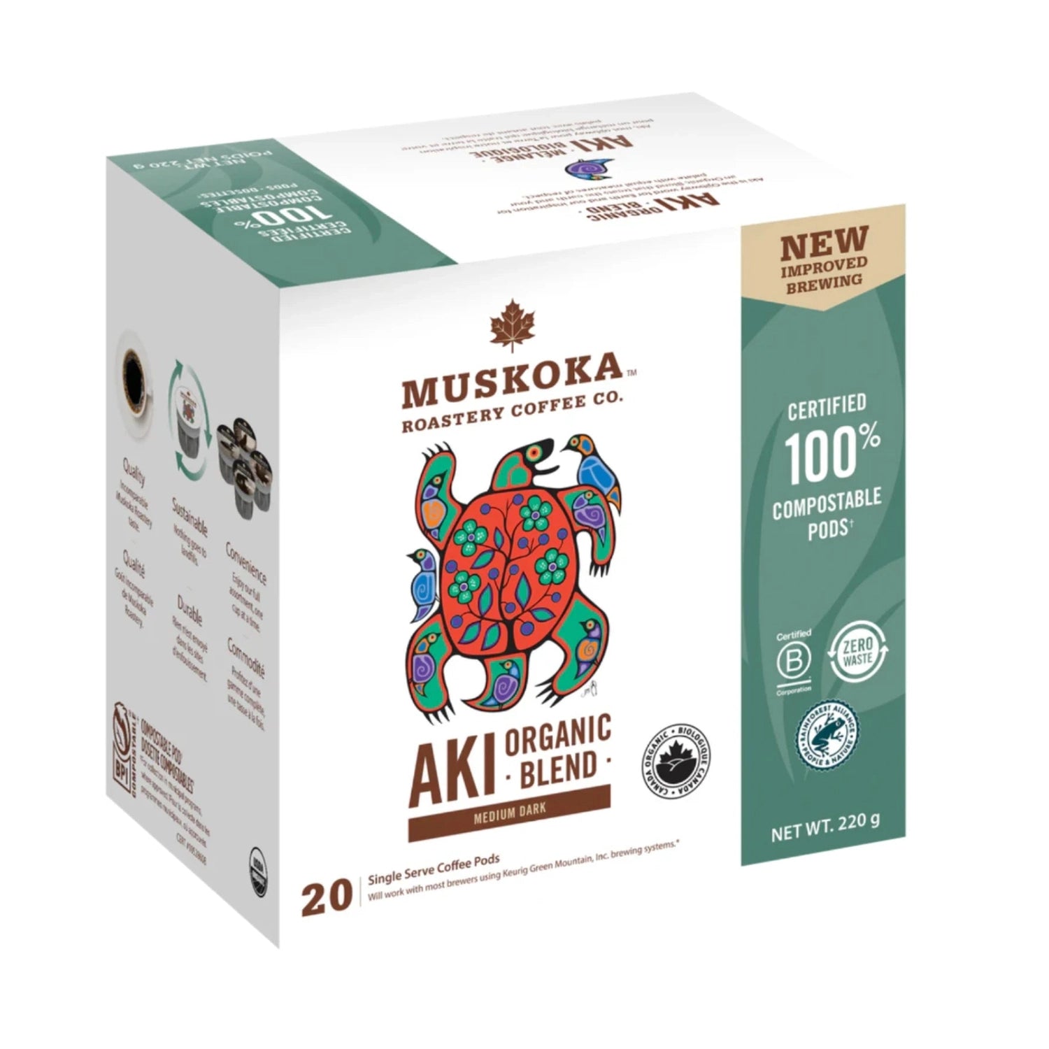 Muskoka Roastery Coffee Co Aki Organic Blend Single Serve Coffee 20 Pack