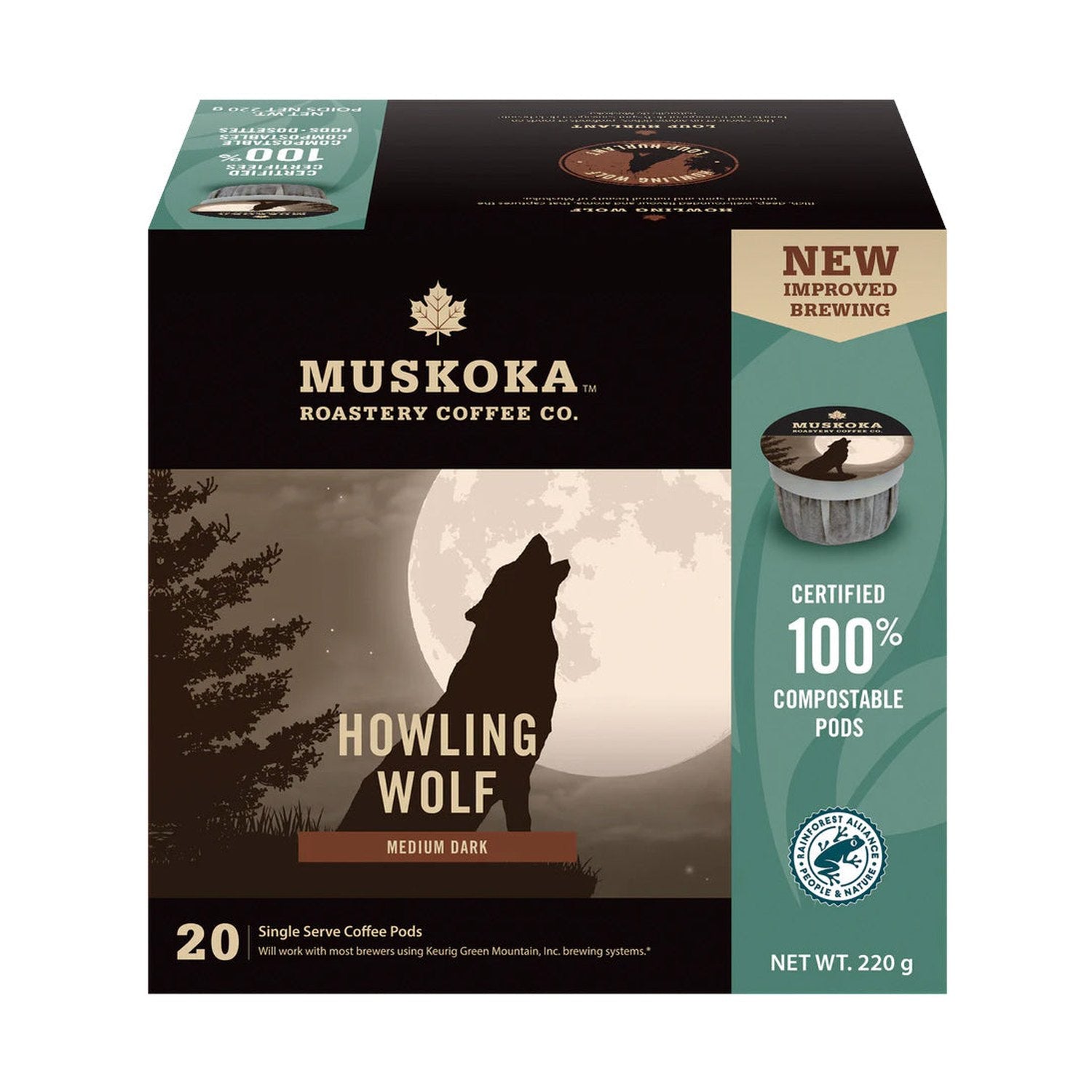 Muskoka Roastery Coffee Co. Howling Wolf Single Serve Coffee 20 Pack
