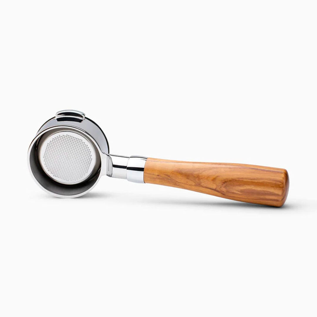 Crema 58mm Bottomless Portafilter, Olivewood