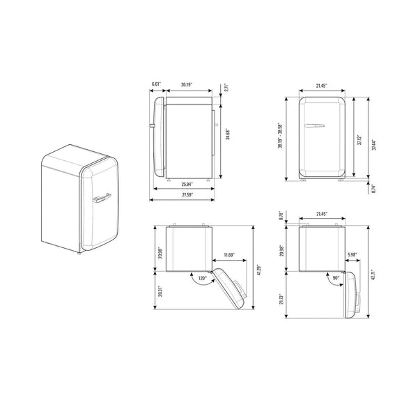 OPEN BOX | SMEG FAB10 Retro Right Hand Mini Fridge, Red #FAB10URRD3 Local Pickup Only