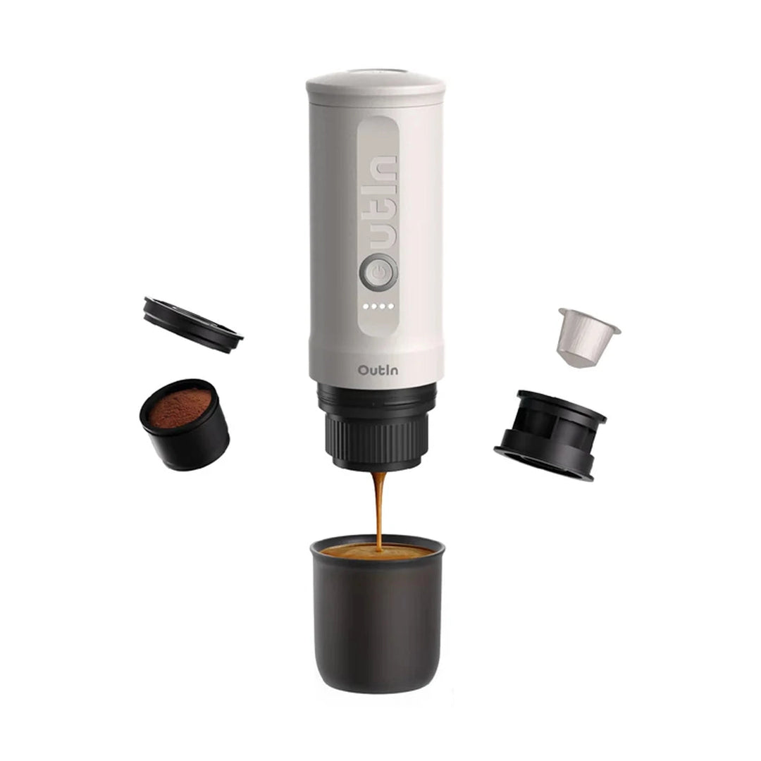 OutIn Nano Portable Electric Espresso Machine, Pearl White