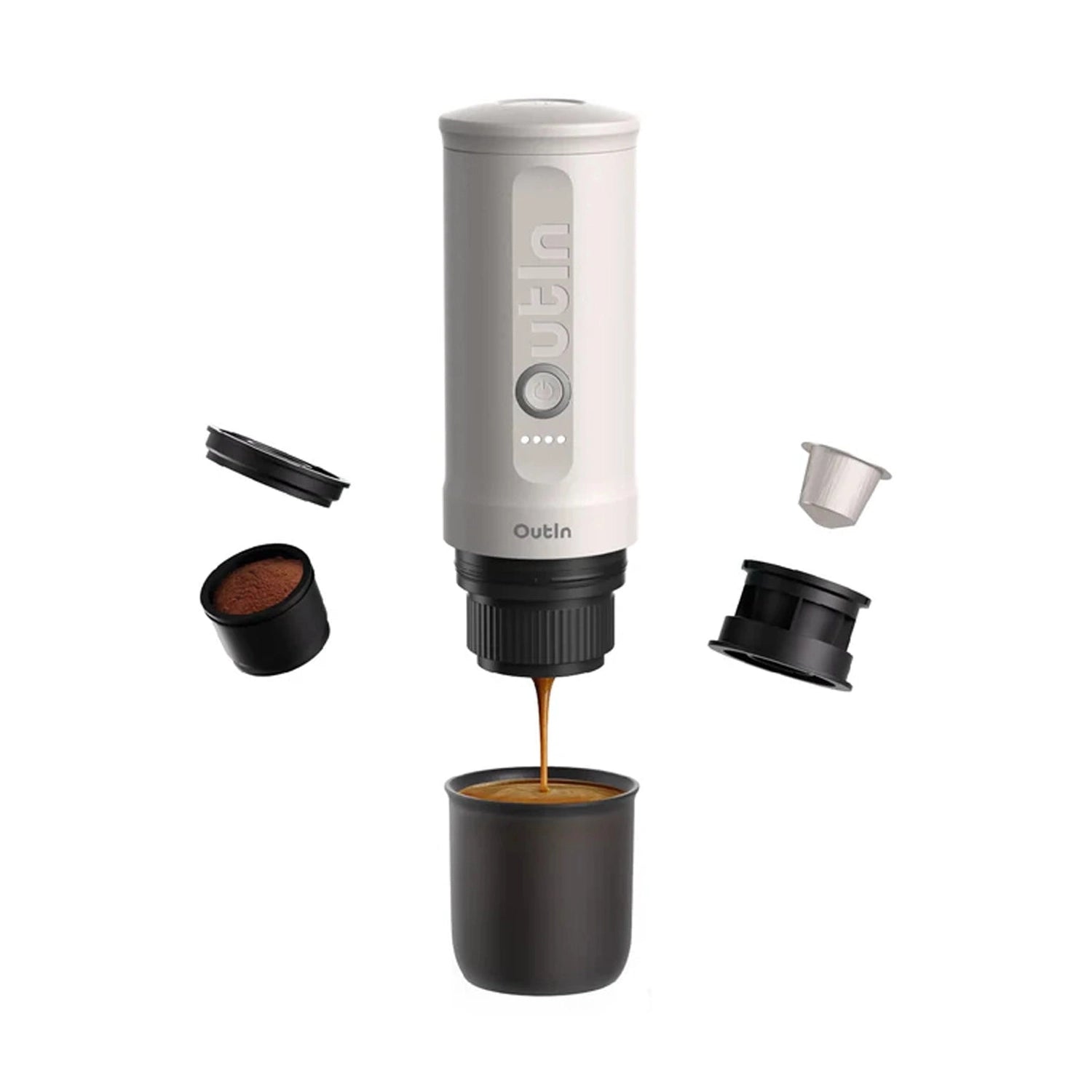 OutIn Nano Portable Electric Espresso Machine, Pearl White