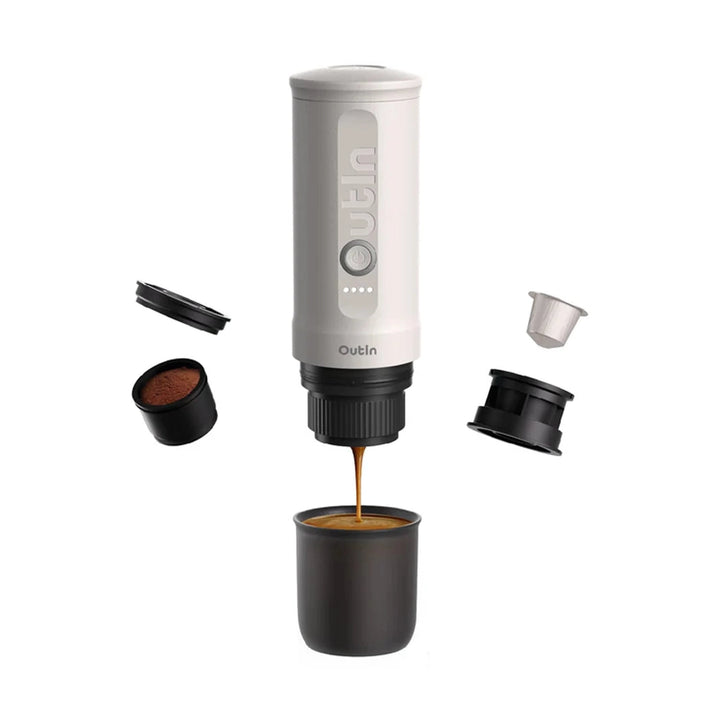 OutIn Nano Portable Electric Espresso Machine, Pearl White