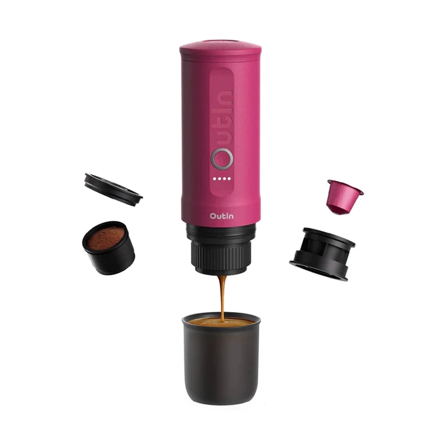 OutIn Nano Portable Electric Espresso Machine, Crimson Red