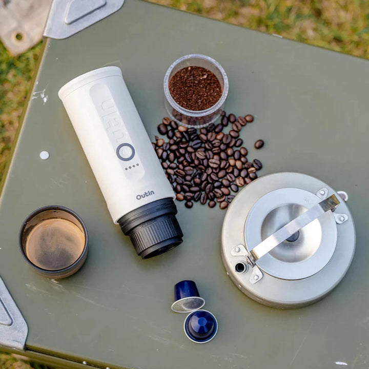 OutIn Nano Portable Electric Espresso Machine, Pearl White