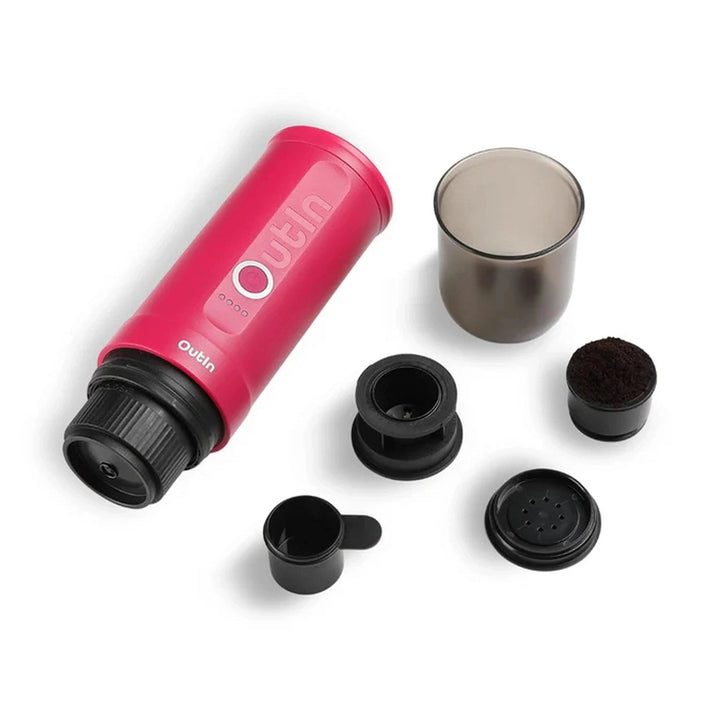 OutIn Nano Portable Electric Espresso Machine, Crimson Red