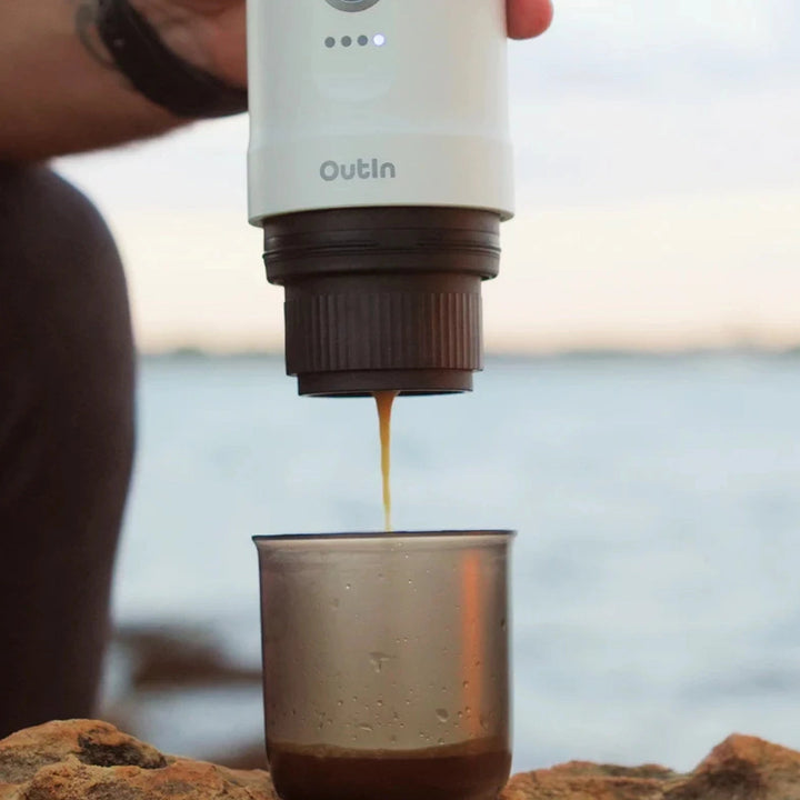 OutIn Nano Portable Electric Espresso Machine, Pearl White
