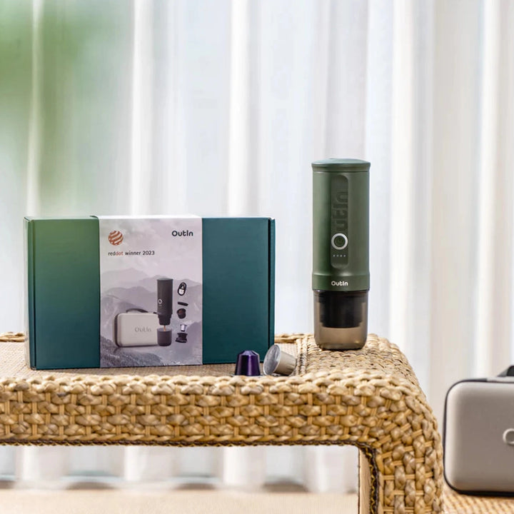 OutIn Nano Portable Electric Espro Travel Kit, Forest Green