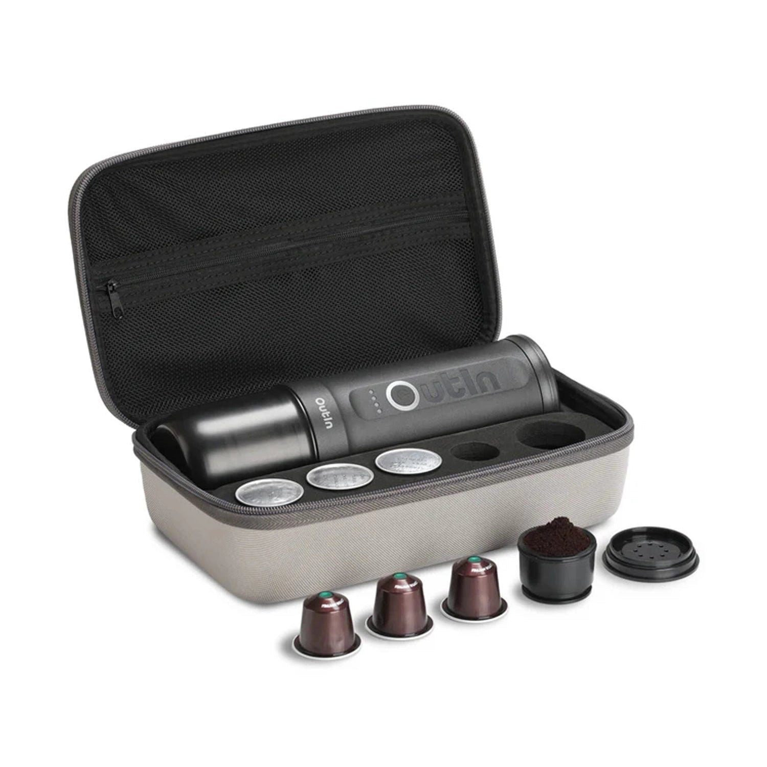 OutIn Nano Portable Electric Espro Travel Kit, Space Grey