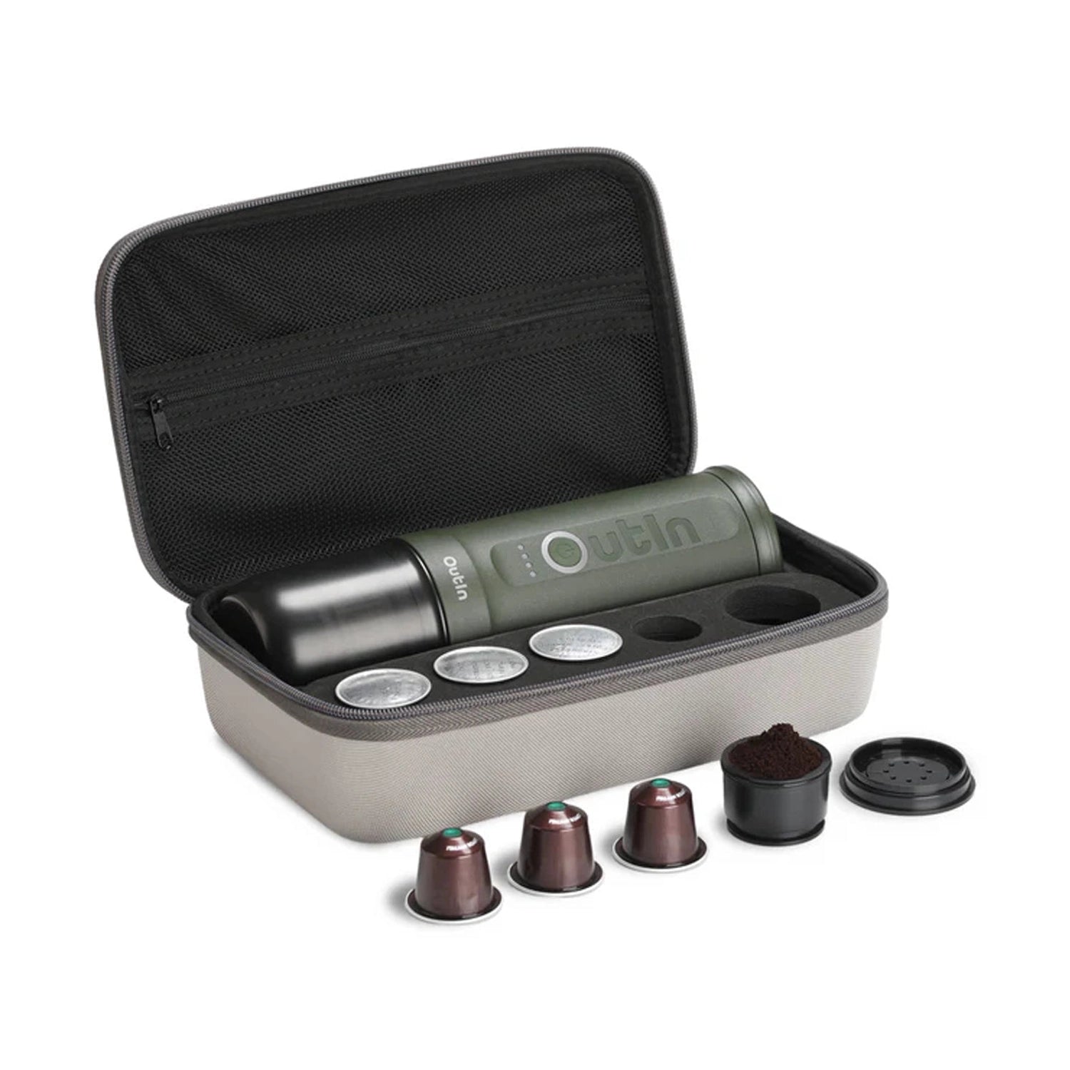 OutIn Nano Portable Electric Espro Travel Kit, Forest Green
