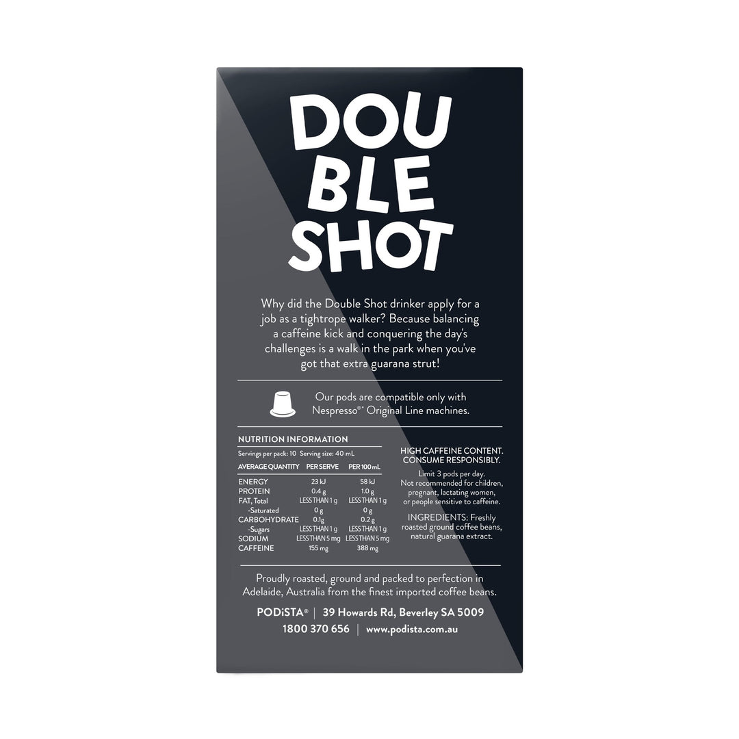 PODiSTA Double Shot Nespresso Compatible Capsules, 10 Pack