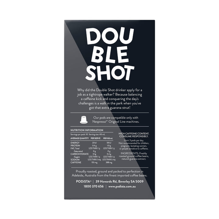 PODiSTA Double Shot Nespresso Compatible Capsules, 10 Pack