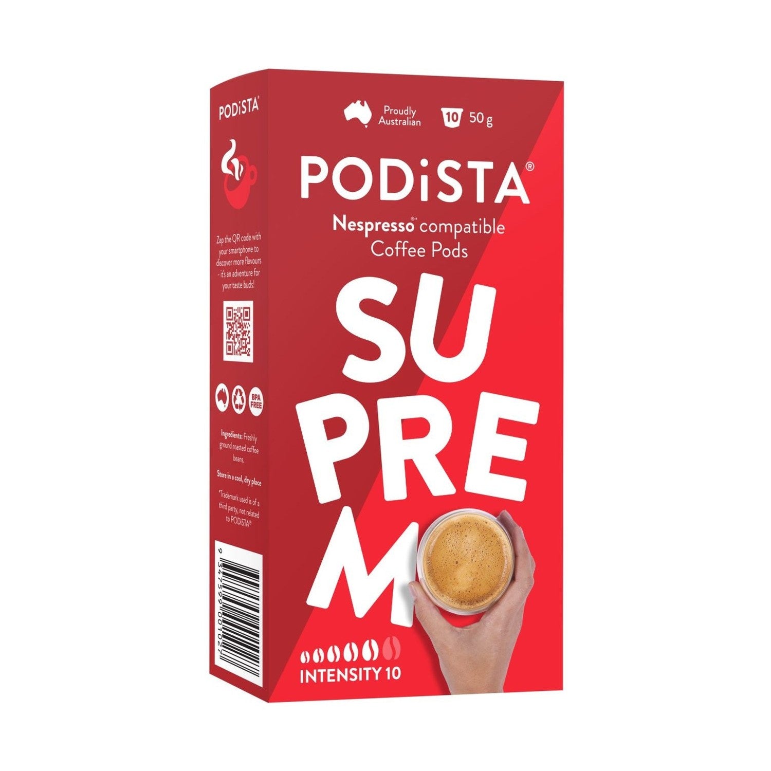 PODiSTA Supremo Nespresso Compatible Capsules, 10 Pack