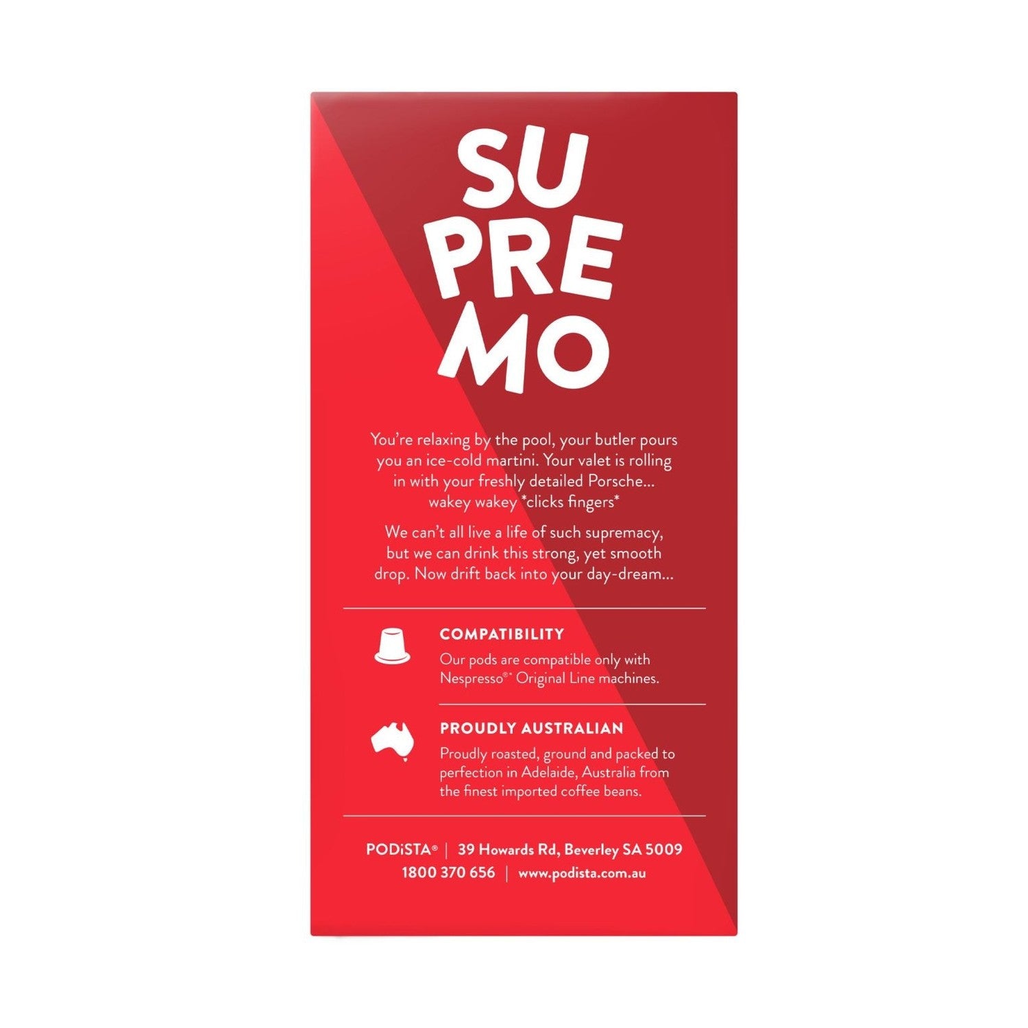 PODiSTA Supremo Nespresso Compatible Capsules, 10 Pack