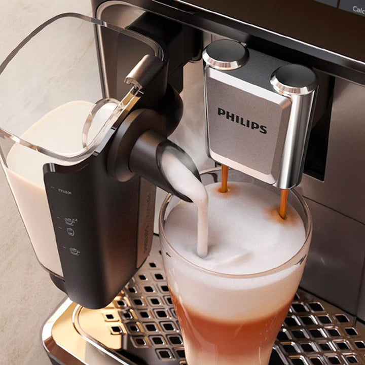 Philips Series 3300 LatteGo &amp; Iced Coffee Automatic Espresso Machine, Black Chrome