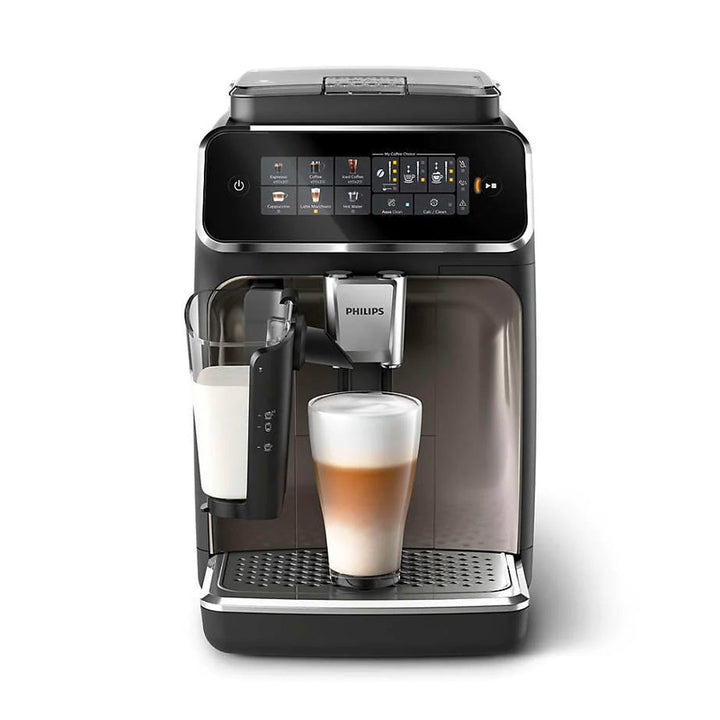 Philips Series 3300 LatteGo &amp; Iced Coffee Automatic Espresso Machine, Black Chrome