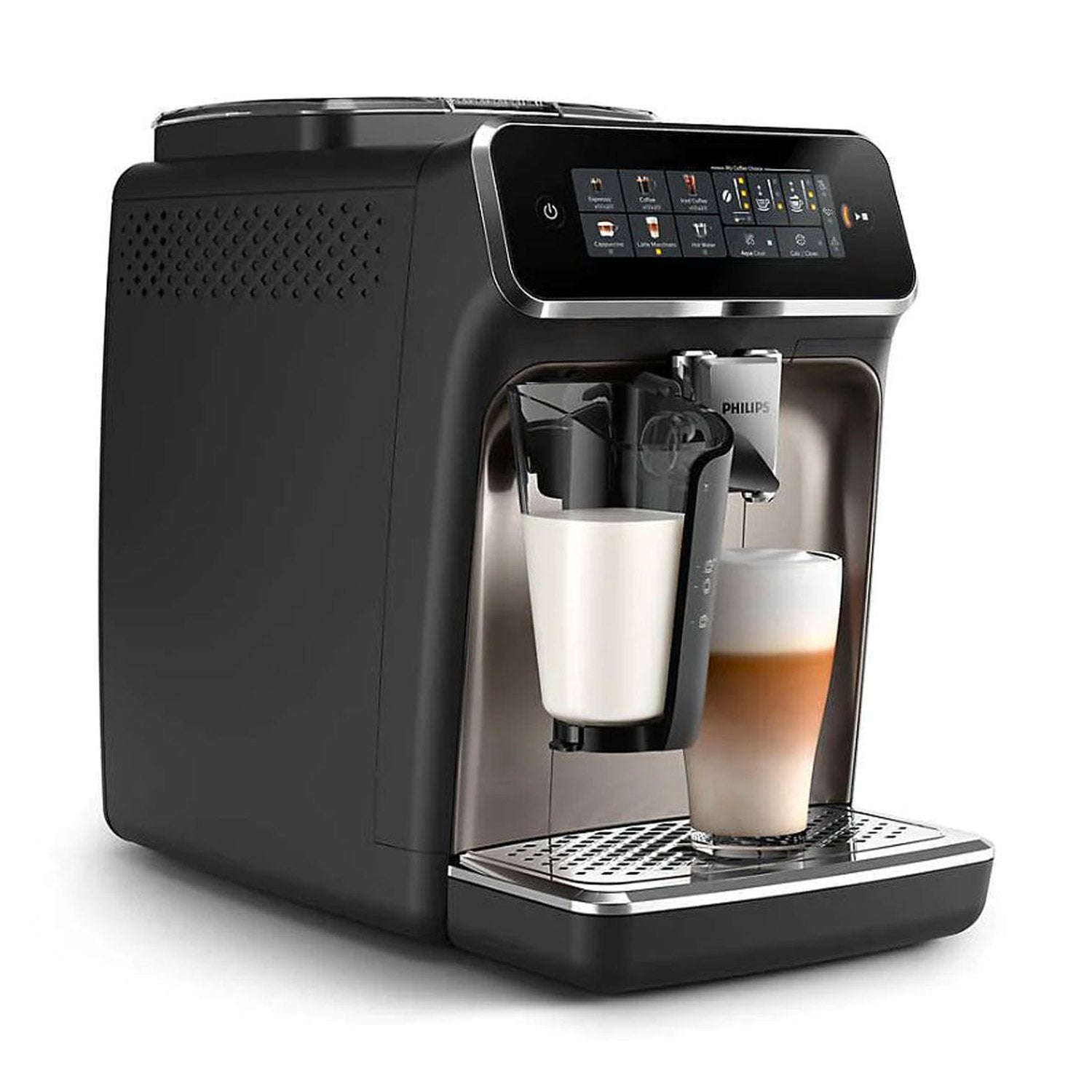 Philips Series 3300 LatteGo & Iced Coffee Automatic Espresso Machine, Black Chrome