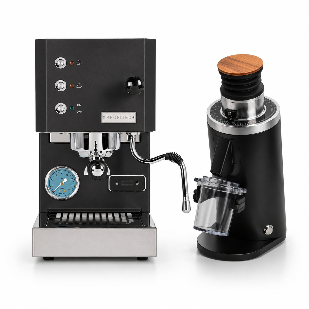 Profitec Go Black and Turin DF54 Grinder