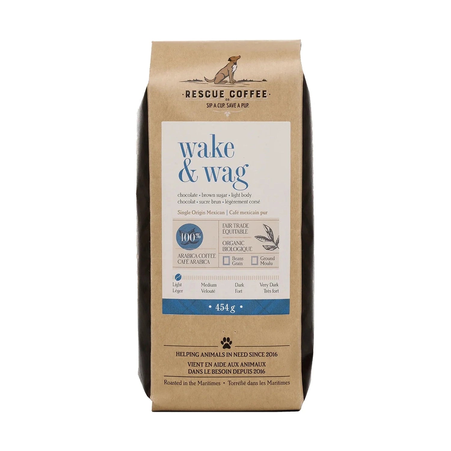 Rescue Coffee Co. Wake & Wag Whole Bean Coffee, 16 oz.