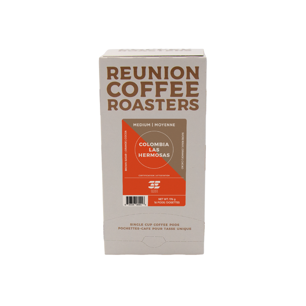 Reunion Coffee Roasters Colombie Las Hermosas dosettes de café paquet de 16