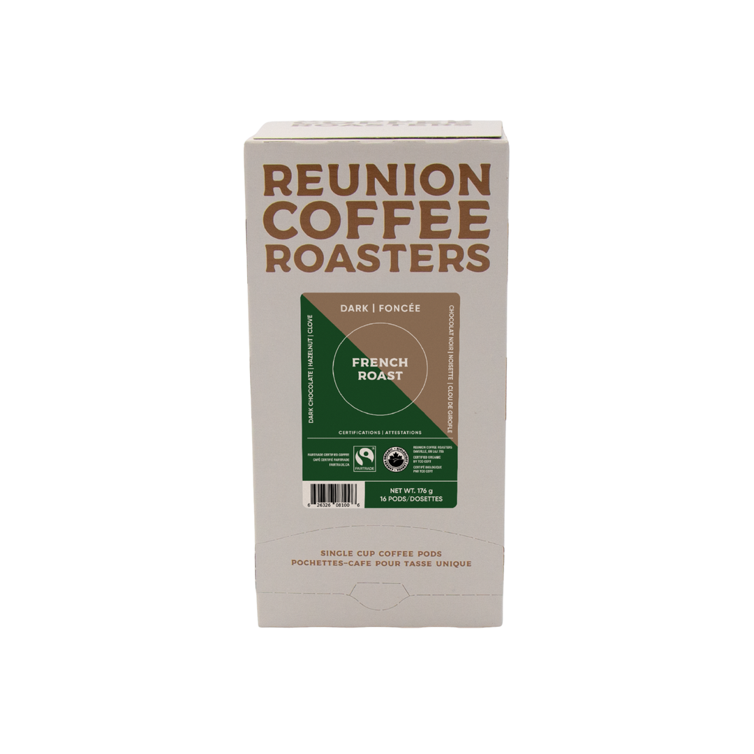 Reunion Coffee Roasters Organic French Roast Coffee Pods, 16 Pack