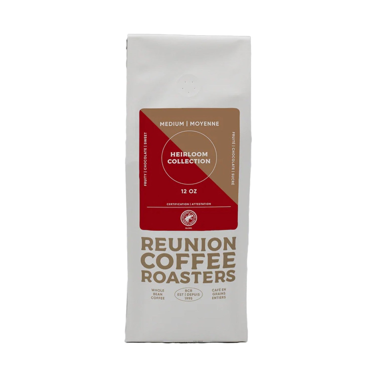 Reunion Coffee Roasters Organic Heirloom Whole Bean Coffee, 12oz