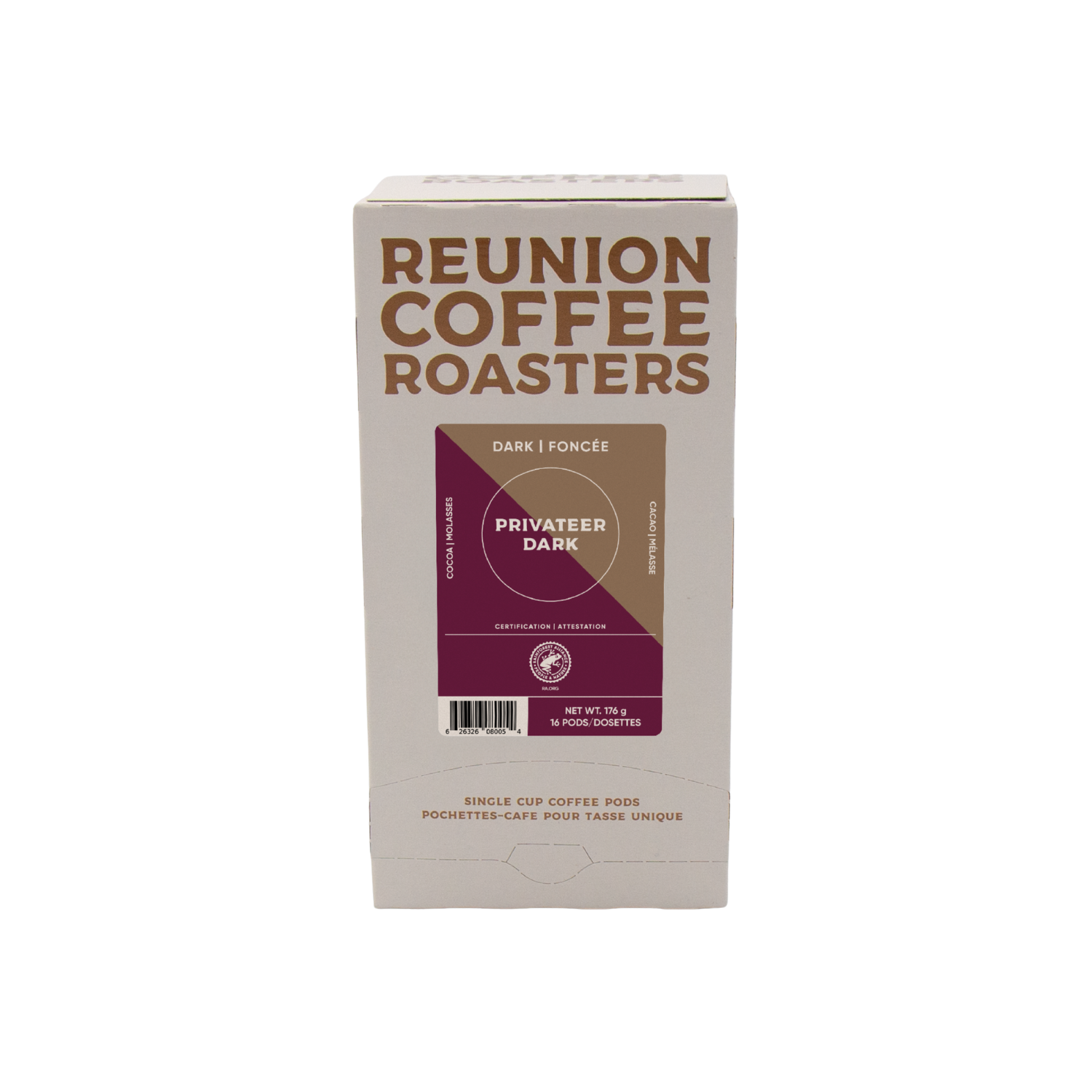 Reunion Coffee Roasters Privateer Dark Coffee Pods 16 Pack