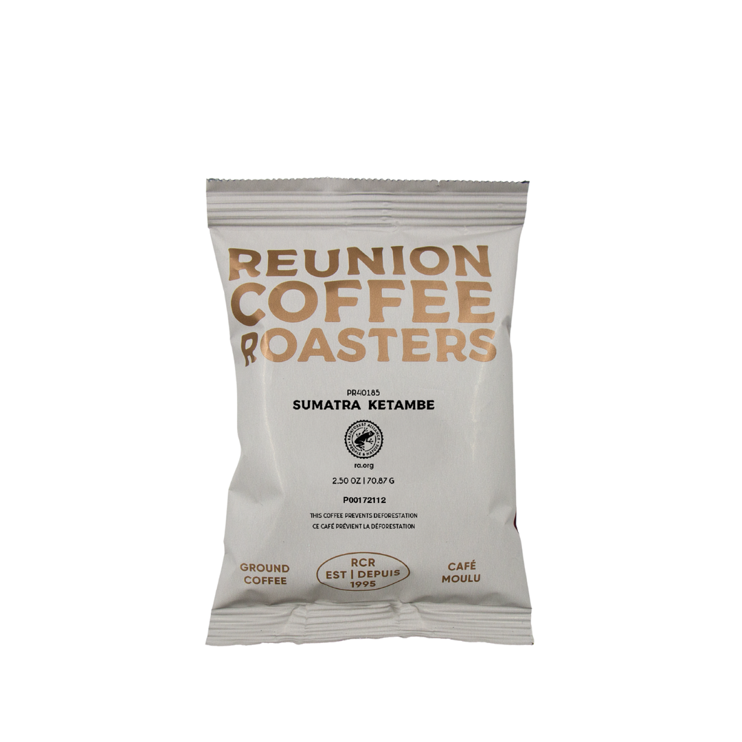 Reunion Coffee Roasters Sumatra Ketambe Coffee Fraction Packs, 24 x 2.5 oz