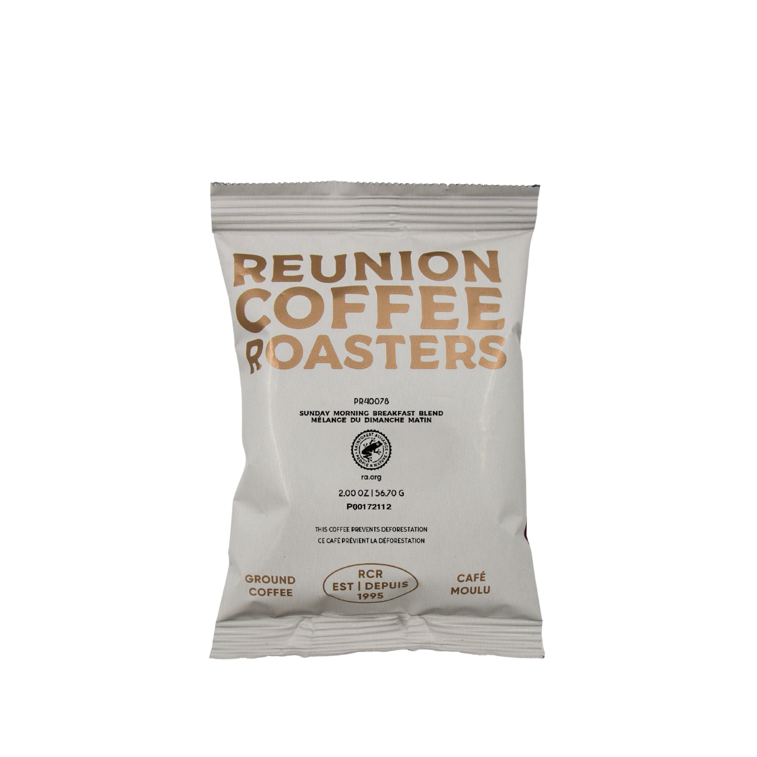 Reunion Coffee Roasters Sunday Morning Breakfast Coffee Fraction Packs, 24 x 2 oz