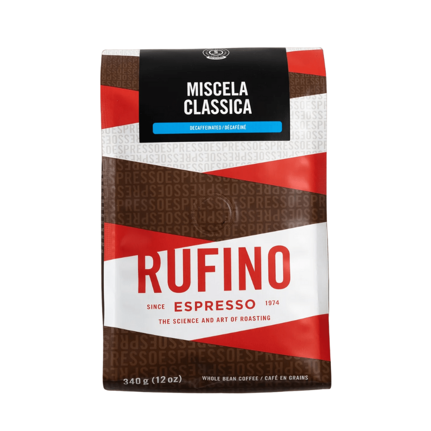 Rufino Espresso Miscela Classica Decaf Whole Bean Coffee, 12 oz.