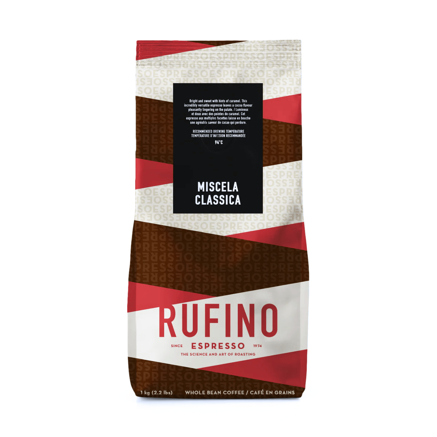 Rufino Espresso Miscela Classica Whole Bean Coffee, 1 kg.