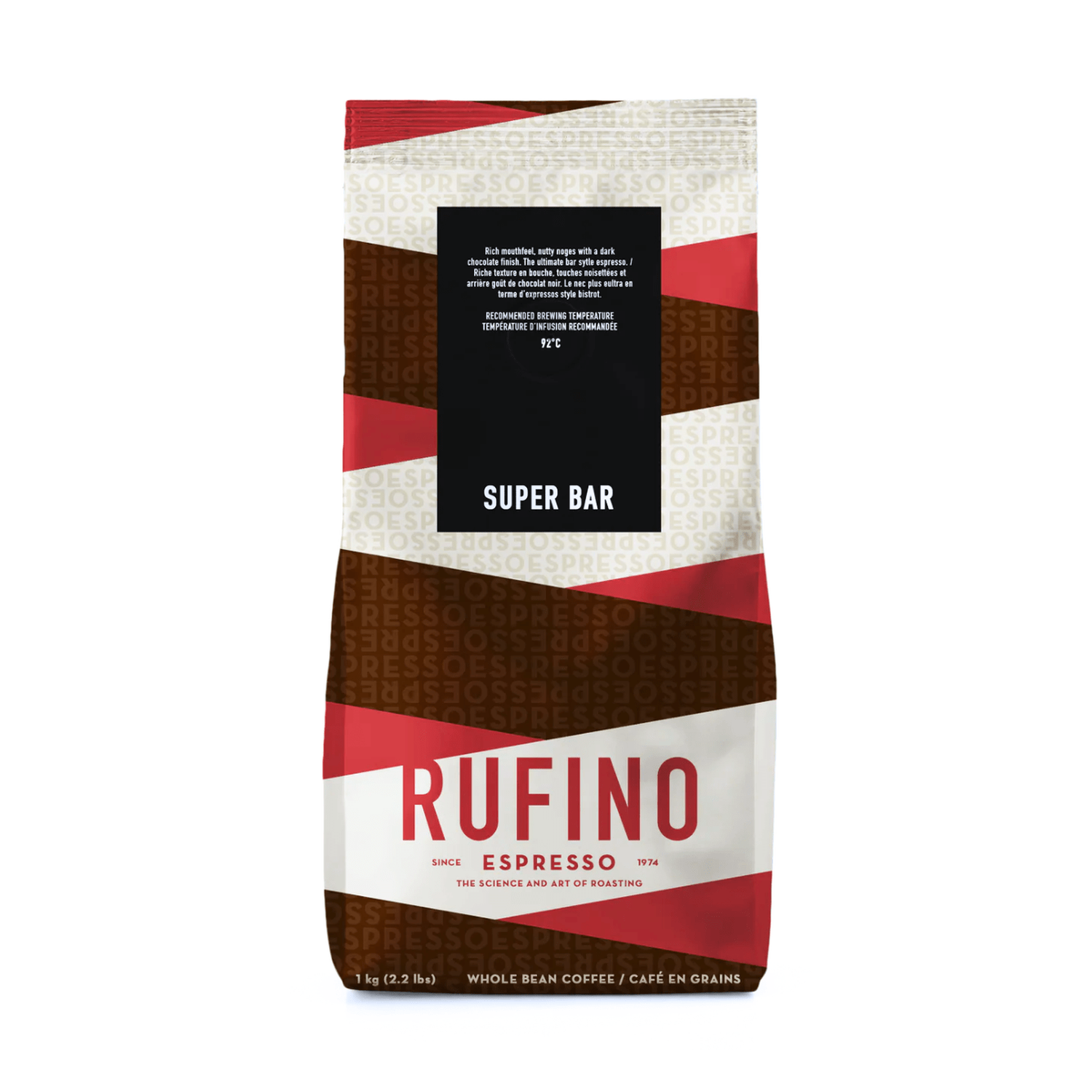 Rufino Espresso Super Bar Whole Bean Coffee, 1 kg.