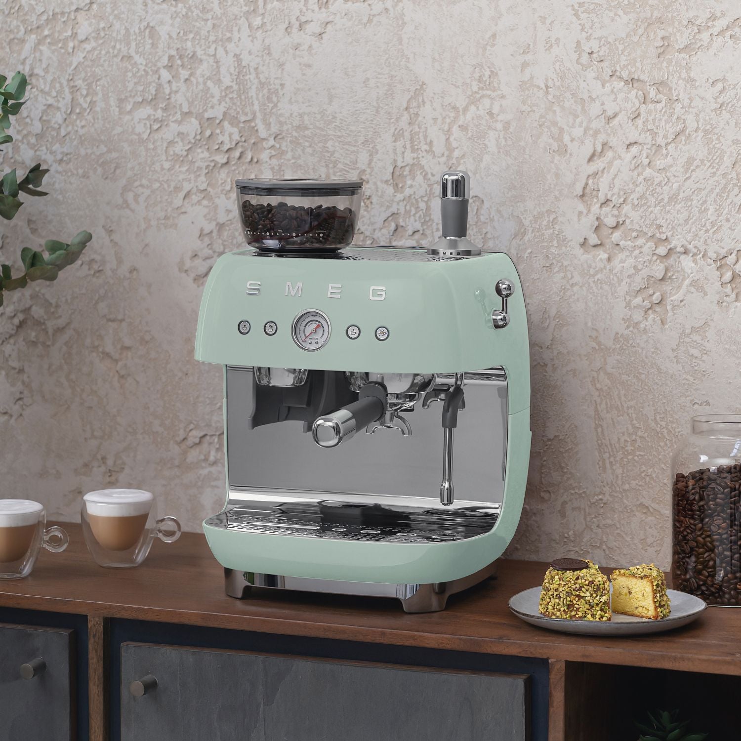SMEG Manual Espresso Machine, Green #EGF03PGUS