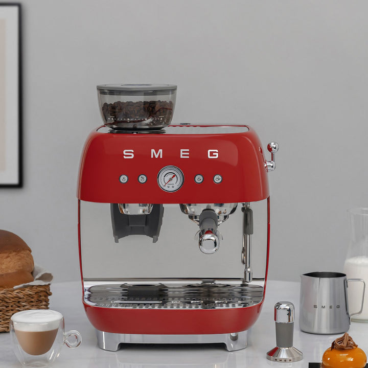 SMEG Manual Espresso Machine, Red 