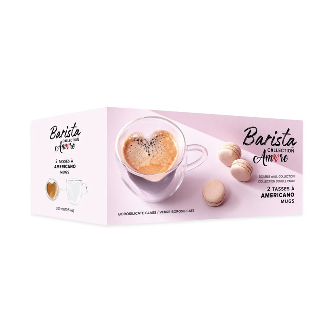 Safdie Barista Amore 300ml Americano Mugs, Set of 2