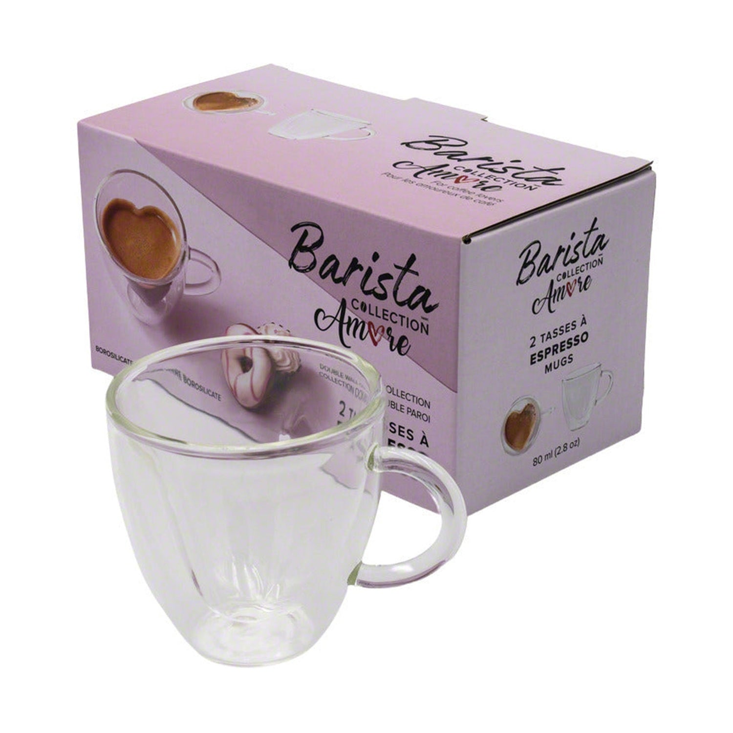 Safdie Barista Amore 80ml Espresso Cups, Set of 2