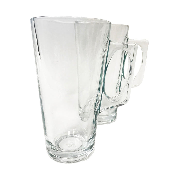 Safdie Barista Latte Glass Coffee Mugs 370ml, Set of 2