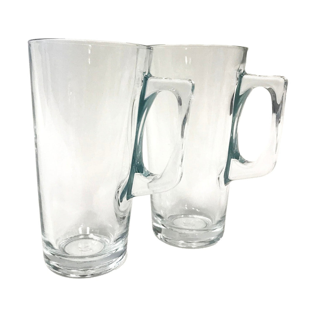 Safdie Barista Latte Glass Coffee Mugs 370ml, Set of 2