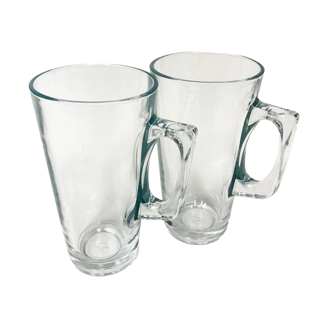 Safdie Barista Latte Glass Coffee Mugs 370ml, Set of 2
