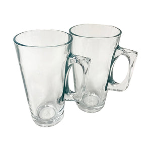 Safdie Barista Latte Glass Coffee Mugs 370ml, Set of 2